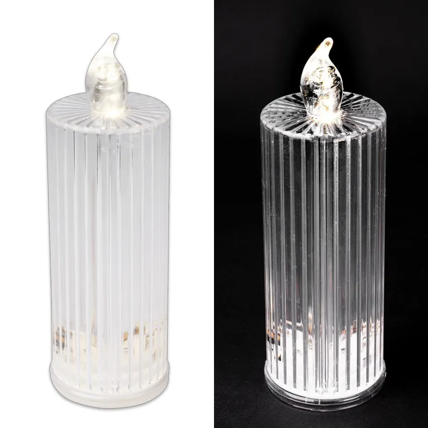 LED-Kerzen, Kristalloptik 2, transparent, 15,5cm hoch, 2 Stück