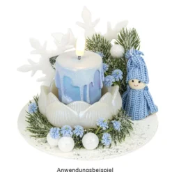 LED-Kerzen mit Echtwachsbeschichtung, creme, mit Wachstropfen, Ø 4,4cm, inkl. Timer, 2 Stück