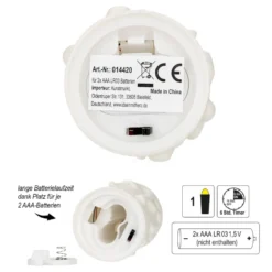 LED-Kerzen mit Echtwachsbeschichtung, creme, mit Wachstropfen, Ø 4,4cm, inkl. Timer, 2 Stück