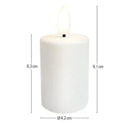 LED-Kerzen mit Echtwachsbeschichtung, creme, Ø 4,2cm, inkl. Timer, 2 Stück