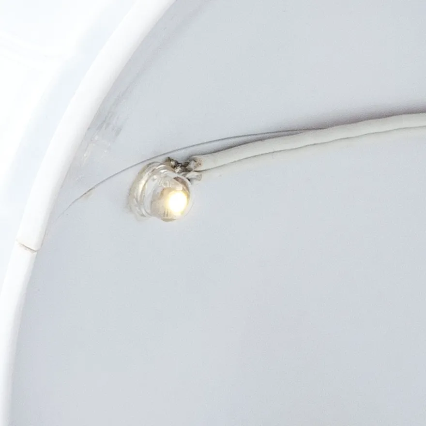 LED-Kugel mit verzierbarem Innenraum, 15,5cm x 15cm x 16,5cm, Ø13,5cm, 1 LED in Warmweiß, weiß