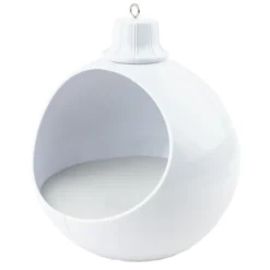 LED-Kugel mit verzierbarem Innenraum, 15,5cm x 15cm x 16,5cm, Ø13,5cm, 1 LED in Warmweiß, weiß