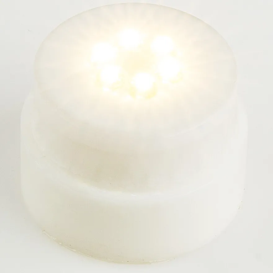 LED-Lampenpodest, Ø oben: 12cm, Ø unten: 10cm, 12cm hoch, weiß, 6 LEDs, warmweiß, Timer-Funktion