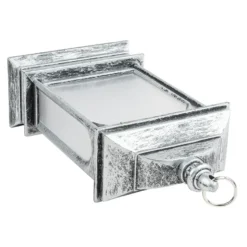 LED-Laterne mit Flackereffekt, 6,9cm x 13,5cm x 3,8cm, Schmiedeeisenoptik, silber-schwarz