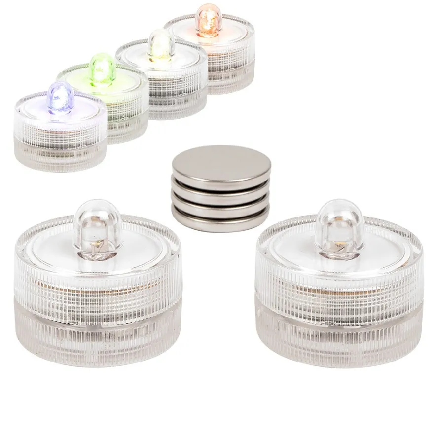 LED-Leuchten, mit Farbwechsel, wasserfest, Ø 3cm, 2 Stück