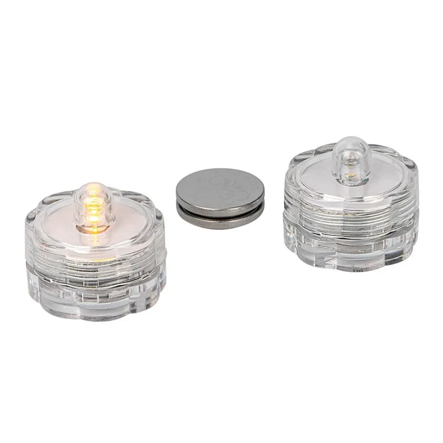 LED-Leuchten mit Flammen-Effekt, Ø3cm, 2,5cm hoch, 2 Stück