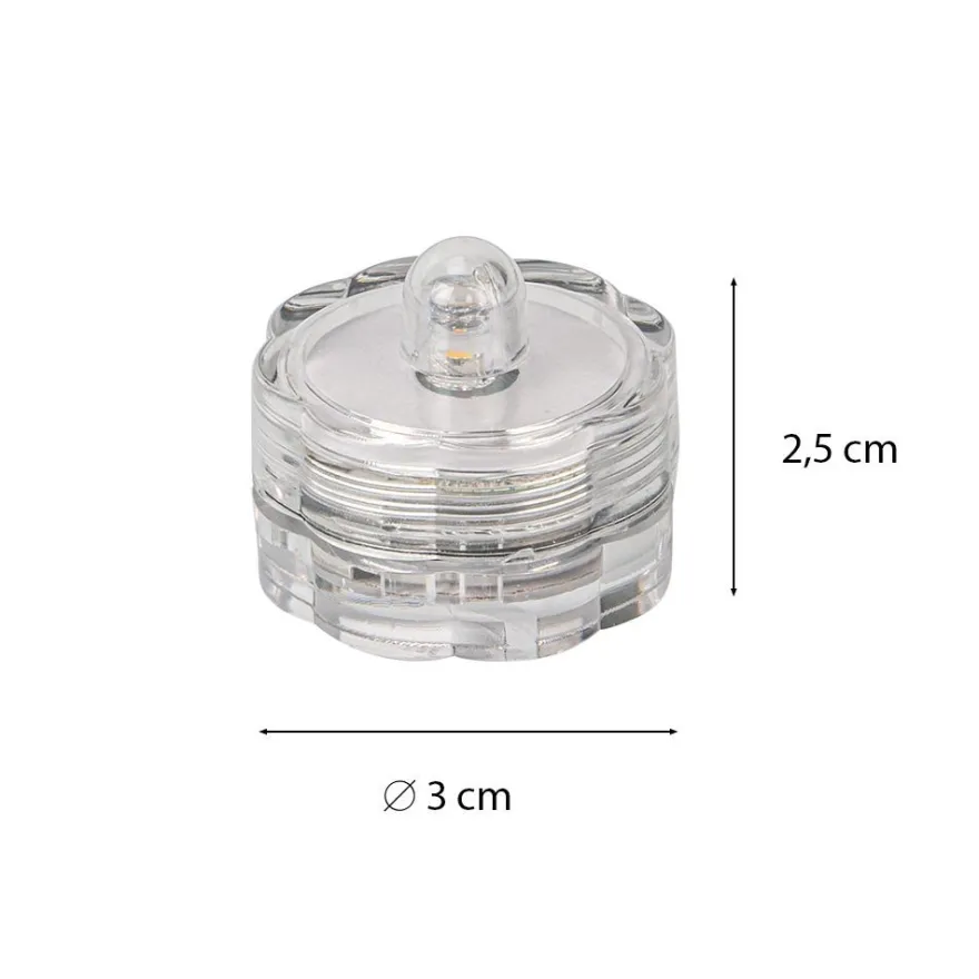 LED-Leuchten mit Flammen-Effekt, Ø3cm, 2,5cm hoch, 2 Stück