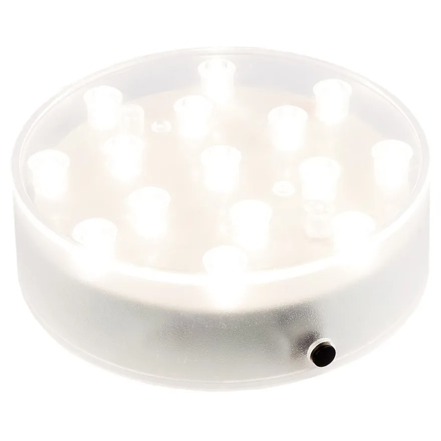 LED-Leuchtsockel, Light Base, rund, Ø 10cm, 3,2cm hoch, 15 LEDs, warmweiß