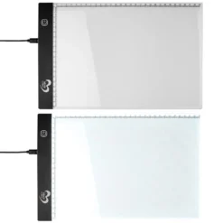 LED-Leuchttisch mit neigbarem Aufsteller, DIN A4, 3 Helligkeitsstufen, inkl. USB-Kabel und Zubehör