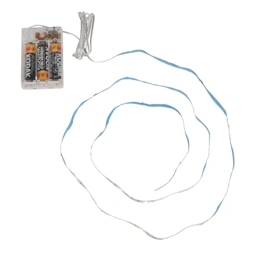 LED-Lichterband, selbstklebend, warmweiß, inkl. Timer, 40er, 2,35m lang