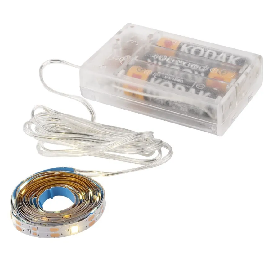 LED-Lichterband, selbstklebend, warmweiß, inkl. Timer, 40er, 2,35m lang