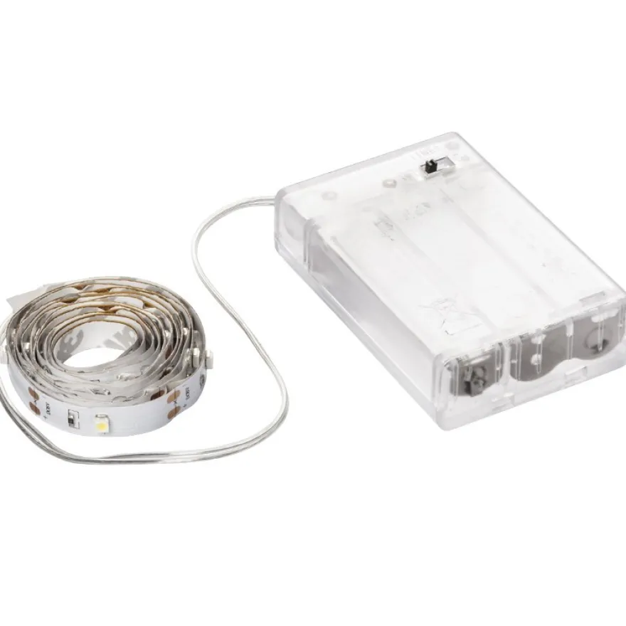 LED-Lichterband, selbstklebend, warmweiß, inkl. Timer, 30er, 1 m, 80 cm Kabelzulauf