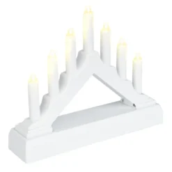 LED-Lichterbogen, 15,7cm x 3,8cm x 12,5cm, 7 LEDs in warmweiß, inkl. Timer-Funktion, weiß