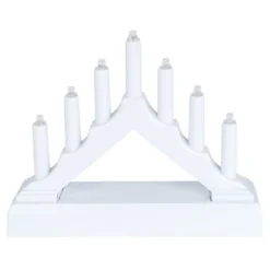 LED-Lichterbogen, 15,7cm x 3,8cm x 12,5cm, 7 LEDs in warmweiß, inkl. Timer-Funktion, weiß