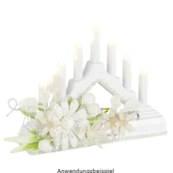 LED-Lichterbogen, 15,7cm x 3,8cm x 12,5cm, 7 LEDs in warmweiß, inkl. Timer-Funktion, weiß