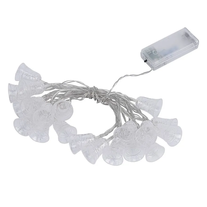 LED-Lichterkette Glocken, 20 LEDs in Warmweiß, 2,1m lang, Timer