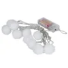 LED-Lichterkette, irisierende Pompons, weiß, 10 LEDs in Warmweiß, 3,5m lang, Timer