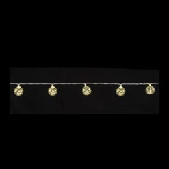 LED-Lichterkette, Ornament-Kugeln 1, hellgold, 10 LEDs in Warmweiß, 3,05m lang, Timer