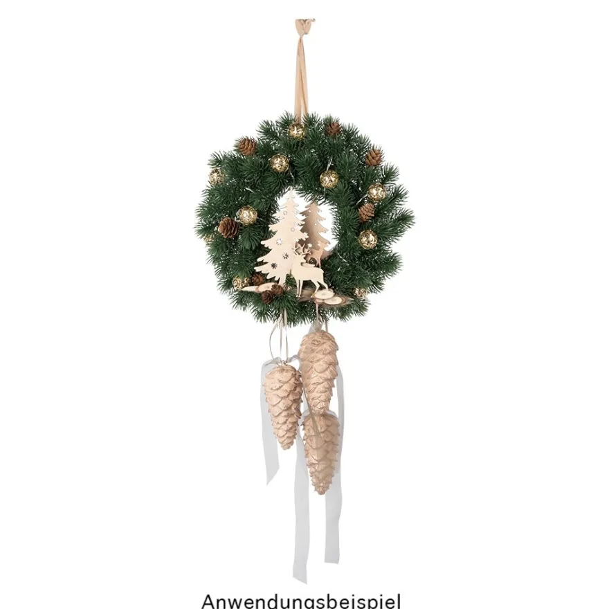 LED-Lichterkette, Ornament-Kugeln 1, hellgold, 10 LEDs in Warmweiß, 3,05m lang, Timer