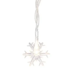 LED-Lichterkette, Schneeflocken, 40-LEDs in Warmweiß, 6,1m lang, Timer