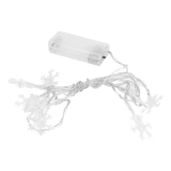 LED-Lichterkette, Schneeflocken, 10 LEDs in Warmweiß, 1,65m, Timer,