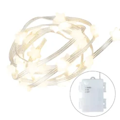 LED-Lichterkette Sterne, warmweiß, transparentes Soft-Kabel, 30 LEDs, inkl. Timer