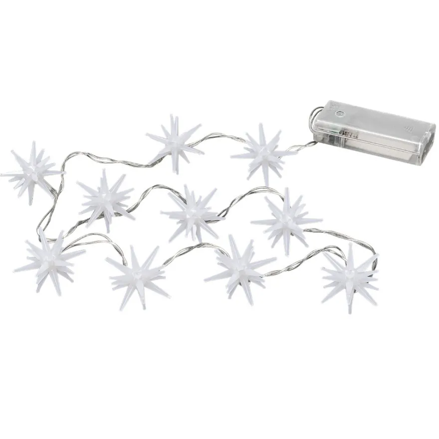LED-Lichterkette Sterne, warmweiß, inkl. Timer, 10er