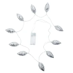 LED-Lichterkette Tannenzapfen, silber, 10 LEDs in Warmweiß, 1,20m lang, Timer