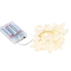 LED-Lichterkette, Weiße Knospen, 100 LEDs in Warmweiß, inkl. Timer-Funktion