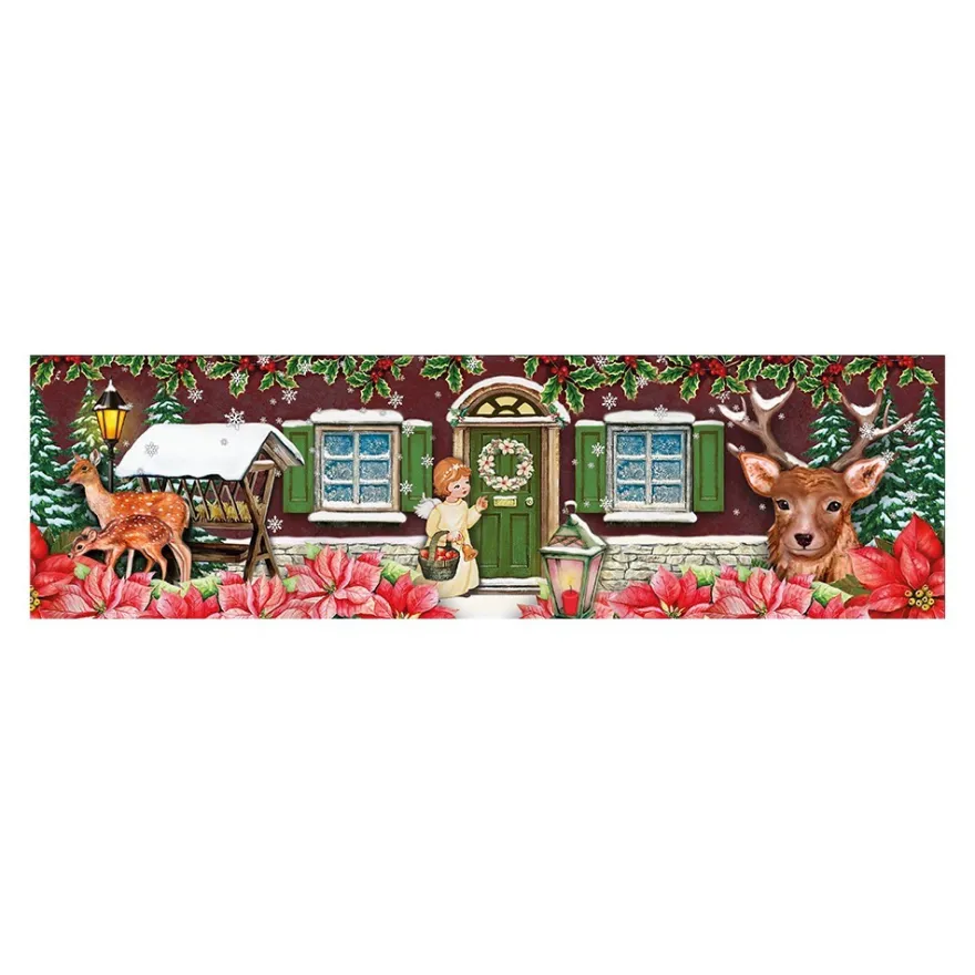 LED-Lichthaus, Nostalgische Weihnacht 4, Ø 11cm, 22cm hoch, inkl. Draht-Lichterkette, mit Timer