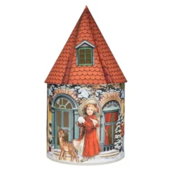 LED-Lichthaus, Nostalgische Weihnacht 3, Ø 11cm, 22cm hoch, inkl. Draht-Lichterkette, mit Timer