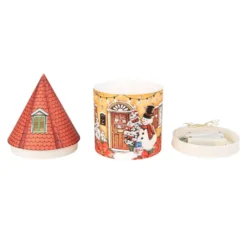 LED-Lichthaus, Nostalgische Weihnacht 2, Ø 11cm, 22cm hoch, inkl. Draht-Lichterkette, mit Timer