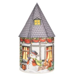 LED-Lichthaus, Nostalgische Weihnacht 7, Ø 11cm, 22cm hoch, inkl. Draht-Lichterkette, mit Timer
