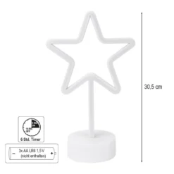 LED-Lichtschlauch, Stern mit Podest, 30,5cm hoch, warmweiß, inkl. Timer