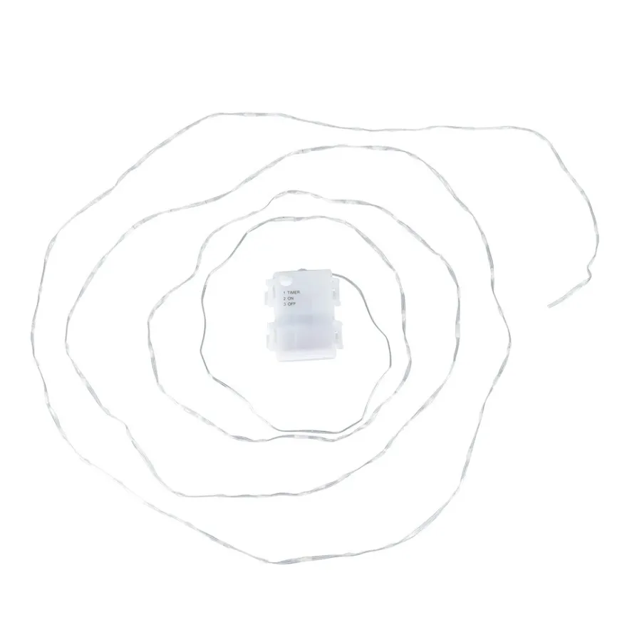 LED-Micro-Lichterkette, warmweiß, inkl. Timer, transparentes Soft-Kabel, 100er