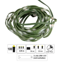 LED-Micro-Lichterkette, warmweiß, inkl. Timer, grünes Soft-Kabel, 100er