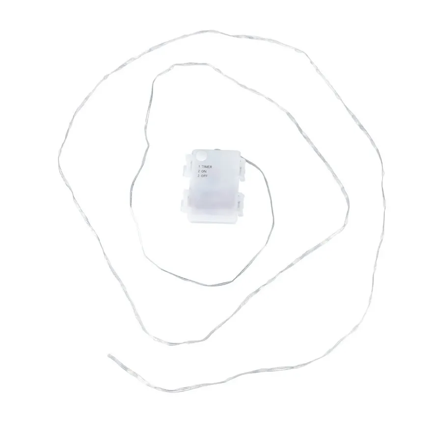 LED-Micro-Lichterkette, warmweiß, inkl. Timer, transparentes Soft-Kabel, 50er