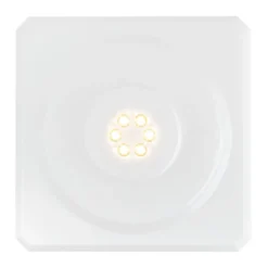 LED-Podest, quadratisch, 9cm x 9cm x 4,2cm, weiß, 6 LEDs, warmweiß, Timer-Funktion