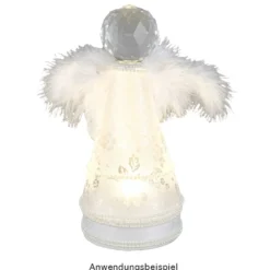 LED-Podest, rund, Ø 8,5cm, 4,2cm hoch, weiß, 6 LEDs, warmweiß, Timer-Funktion