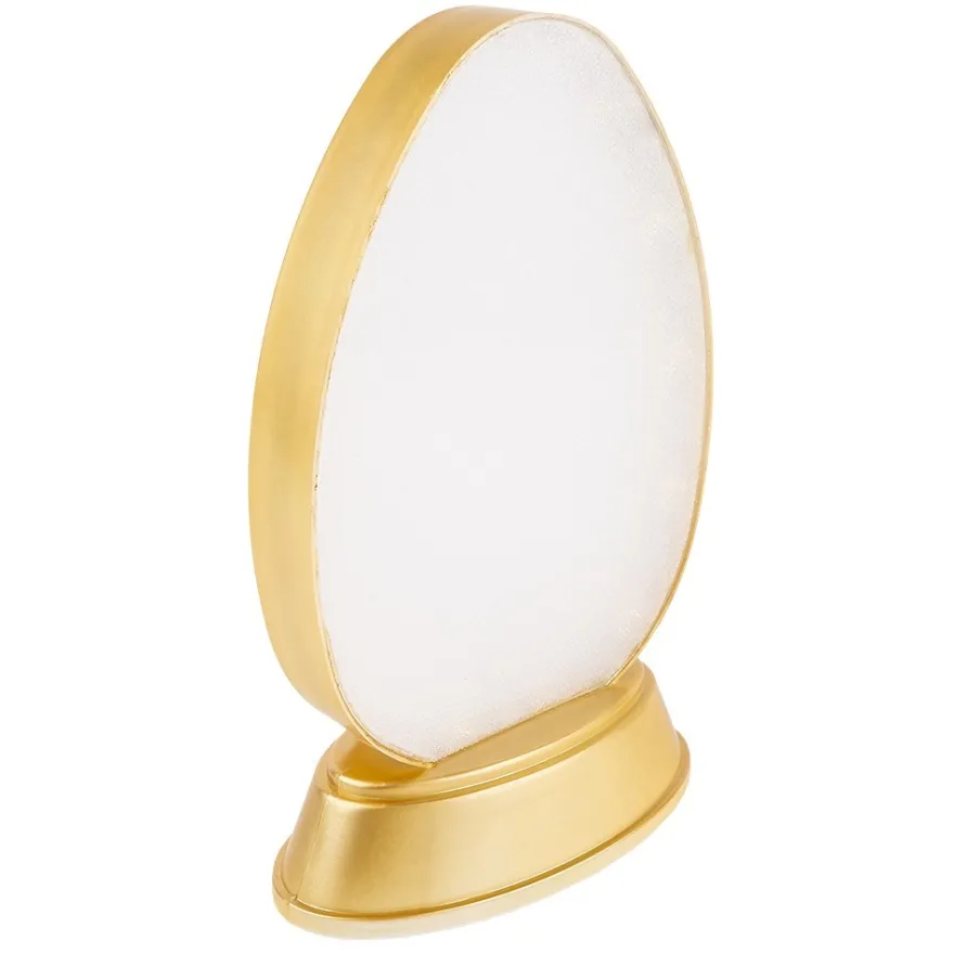 LED-Relaxleuchte, Eiform, hellgold, Höhe 19cm, Diamant-Lichteffekt-Folie, inkl. Batterien