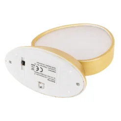 LED-Relaxleuchte, Eiform, hellgold, Höhe 19cm, Diamant-Lichteffekt-Folie, inkl. Batterien