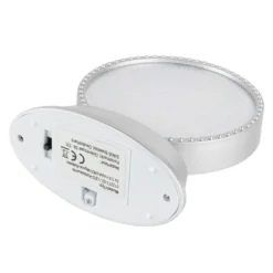LED-Relaxleuchte, Rundform, Ø 11,7cm, Diamant-Lichteffekt-Folie, inkl. Batterien, silber