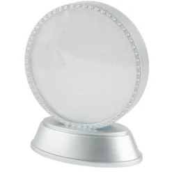 LED-Relaxleuchte, Rundform, Ø 11,7cm, Diamant-Lichteffekt-Folie, inkl. Batterien, silber