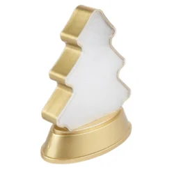LED-Relaxleuchte, Tannenbaum, 14,5cm x 12cm, Diamant-Lichteffekt-Folie, inkl. Batterien, hellgold