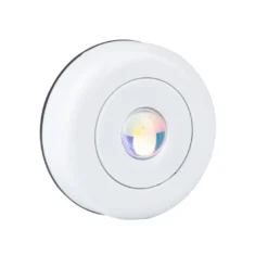 LED-Spot, zum Kleben, Ø6,8cm, 2,5cm hoch, Regenbogen-Lichteffekt