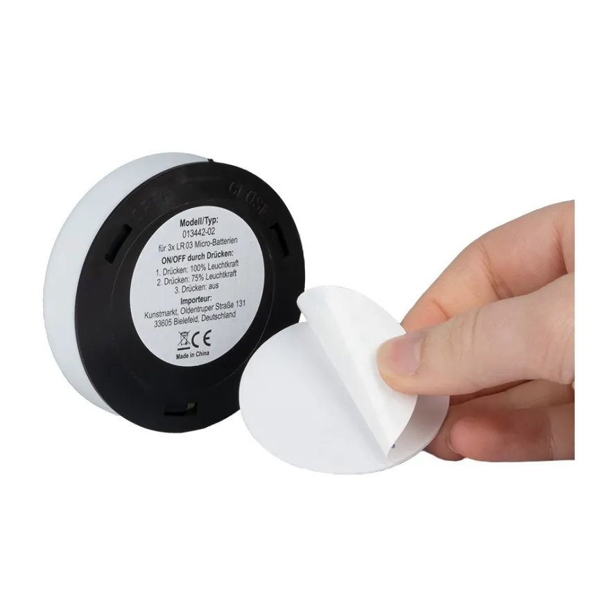LED-Spot, zum Kleben, Ø6,8cm, 2,5cm hoch, Regenbogen-Lichteffekt