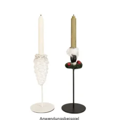 LED-Stabkerzen, creme, Ø2cm, 19cm hoch, LED in warmweiß, mit Flacker-Effekt und Timer, 2 Stück