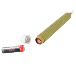 LED-Stabkerzen, grün, Ø2cm, 19cm hoch, LED in warmweiß, mit Flacker-Effekt und Timer, 2 Stück