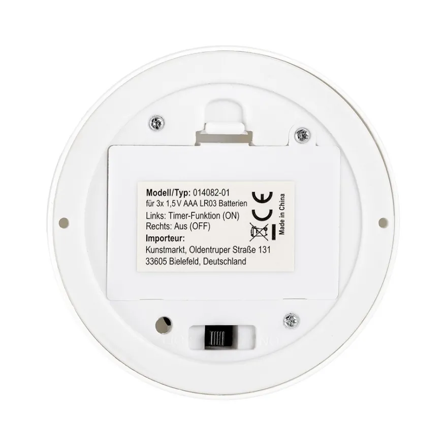 LED-Stab-Podest, 13,7cm hoch, Fuß: Ø7,7cm, 14 LEDs in Warmweiß, mit Timer-Funktion