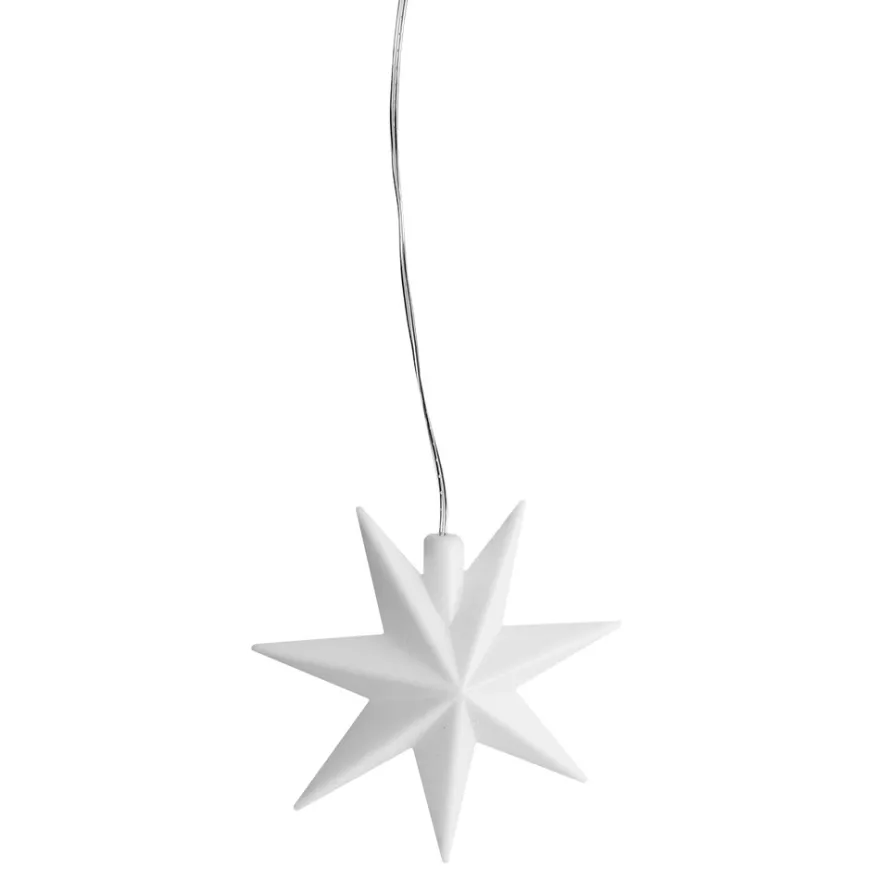 LED-Sterne-Lichterkette, 10 weiße Sterne je Ø 12cm, warmweiß, inkl. Timer